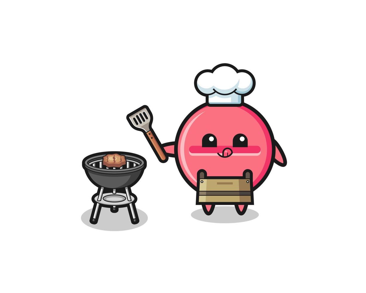 medicine tablet barbeque chef with a grill vector