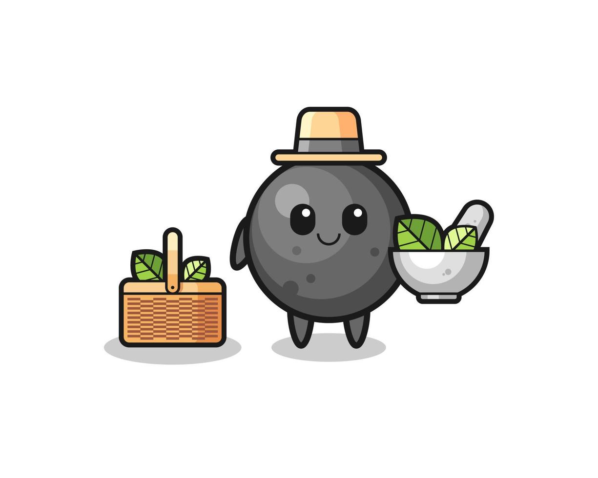 cannon ball herbalist cute cartoon vector