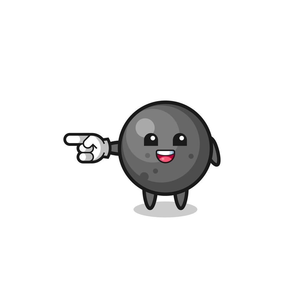 cannon ball cartoon with pointing left gesture vector