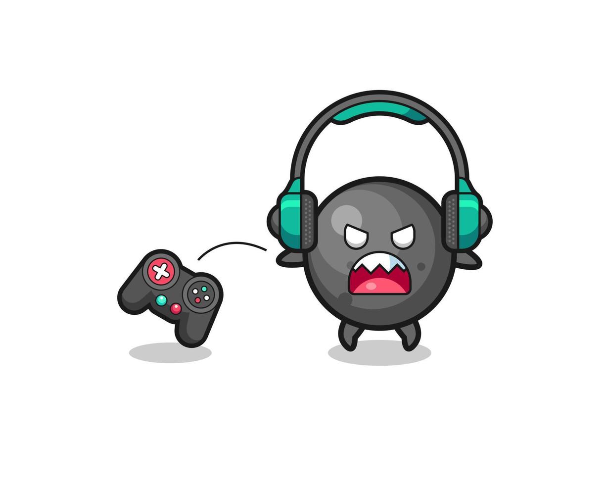 cannon ball gamer mascot is angry vector