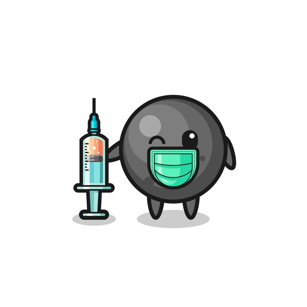 cannon ball mascot as vaccinator vector