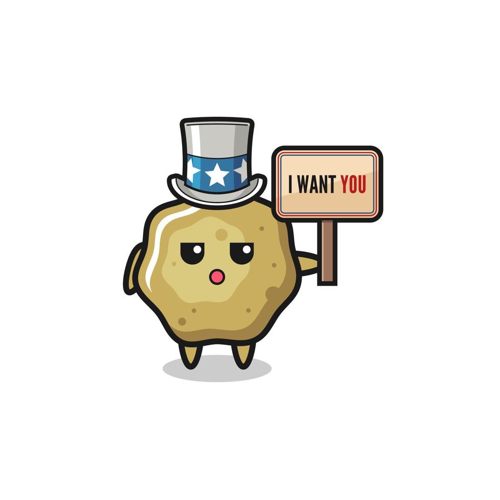 loose stools cartoon as uncle Sam holding the banner I want you vector