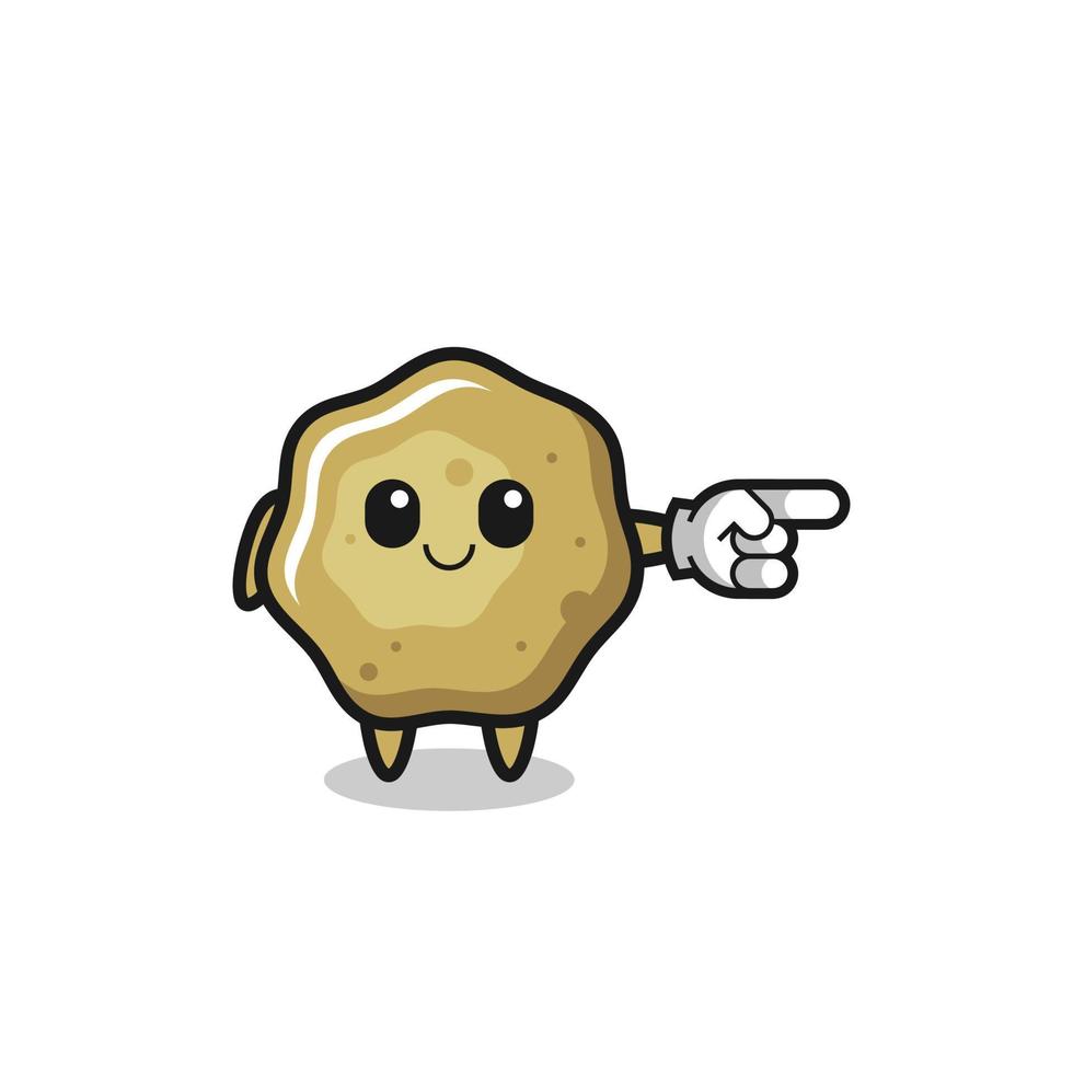 loose stools mascot with pointing right gesture vector