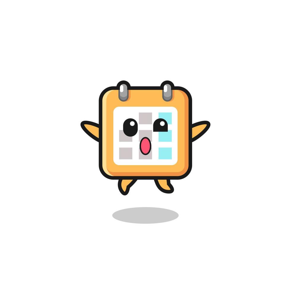 calendar character is jumping gesture vector