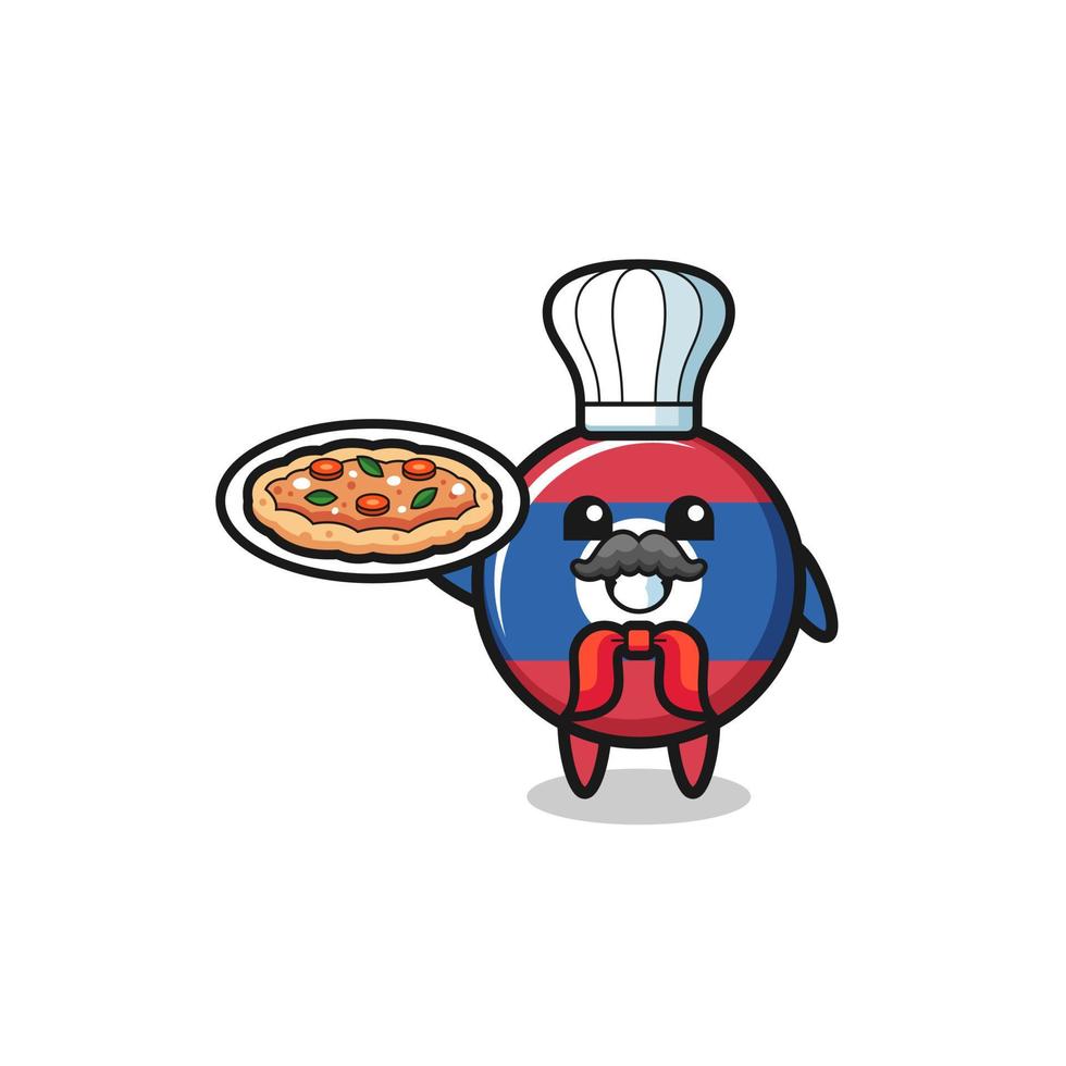 laos flag character as Italian chef mascot vector