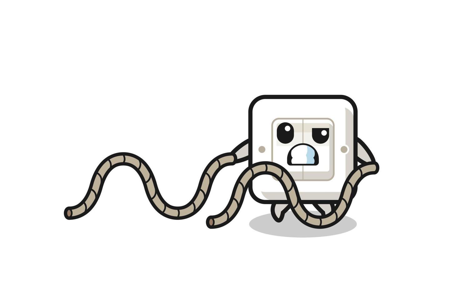 illustration of light switch doing battle rope workout vector