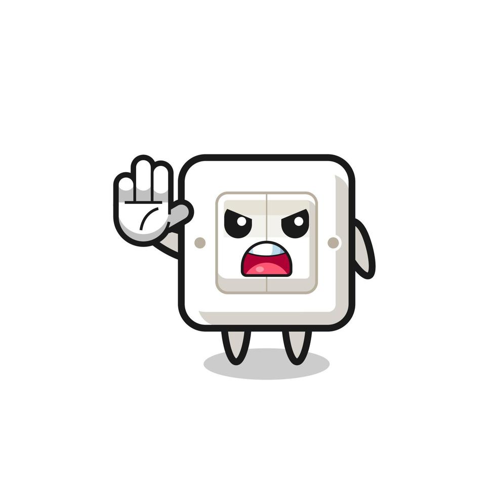 light switch character doing stop gesture vector