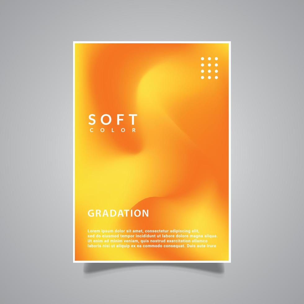 gradation mesh abstract wave orange color cover template design vector