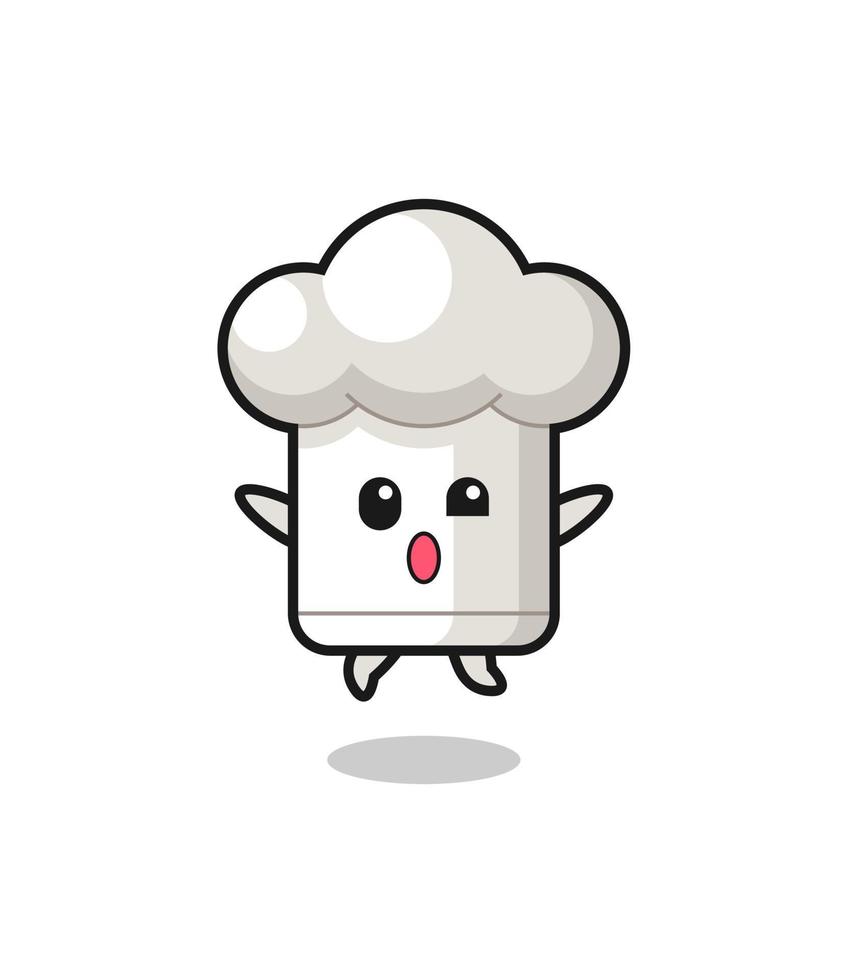 chef hat character is jumping gesture vector