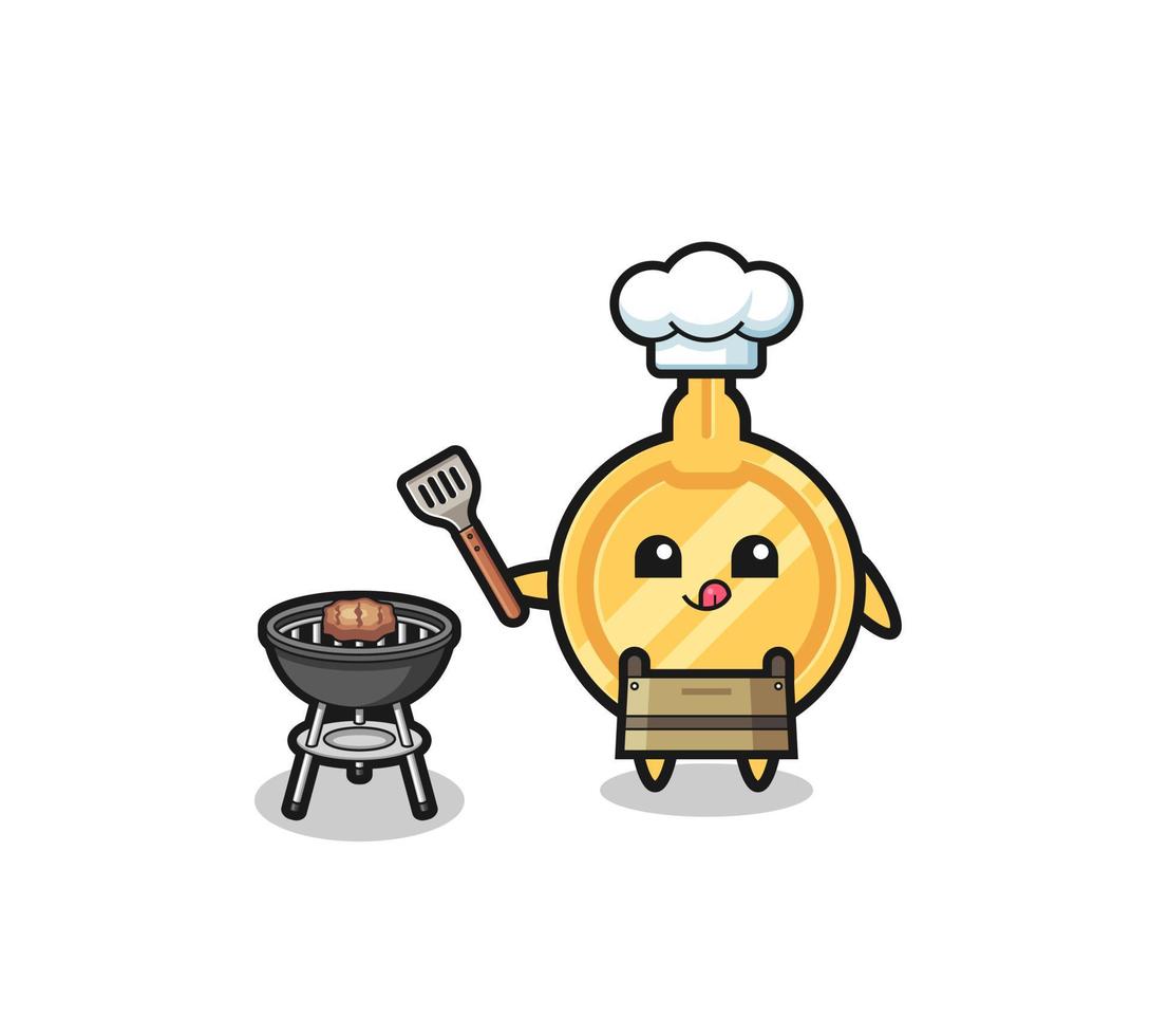 key barbeque chef with a grill vector