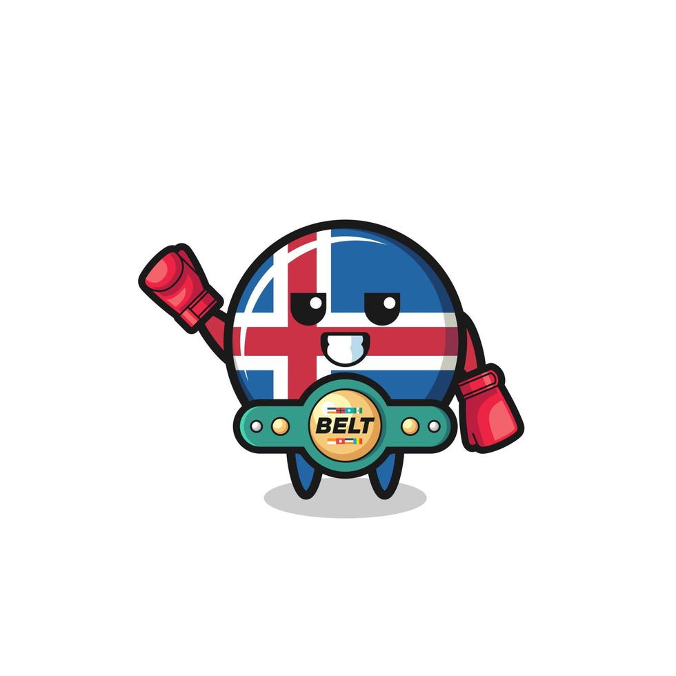 iceland flag boxer mascot character vector