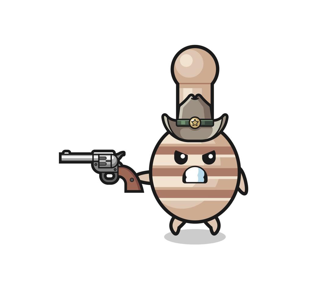 the honey dipper cowboy shooting with a gun vector