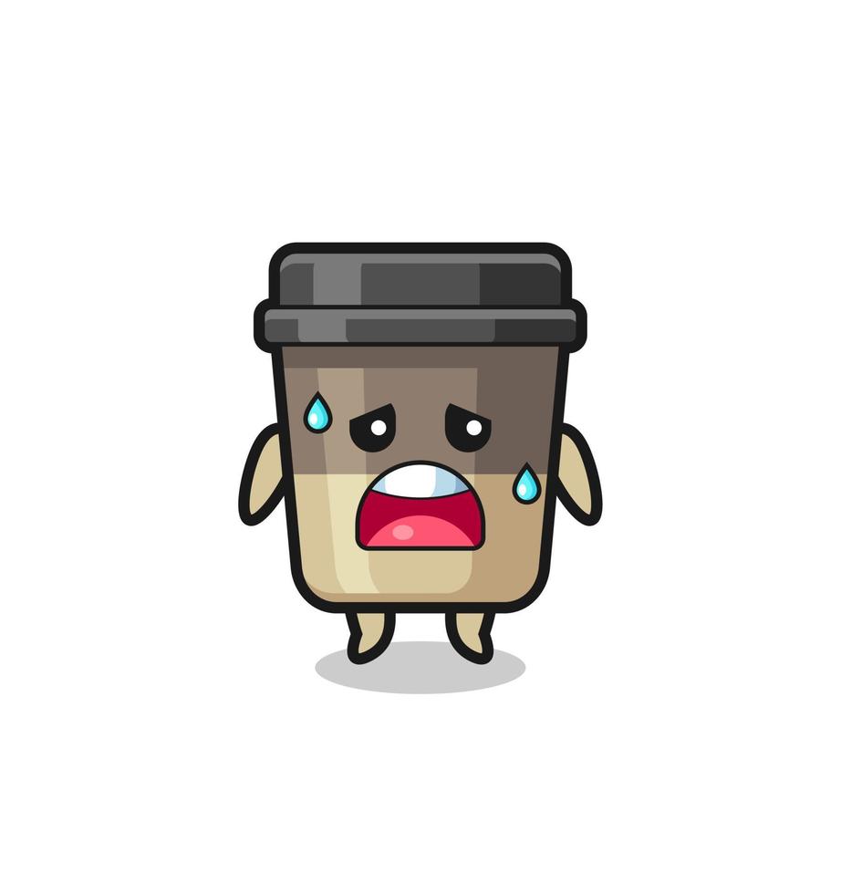 the fatigue cartoon of coffee cup vector