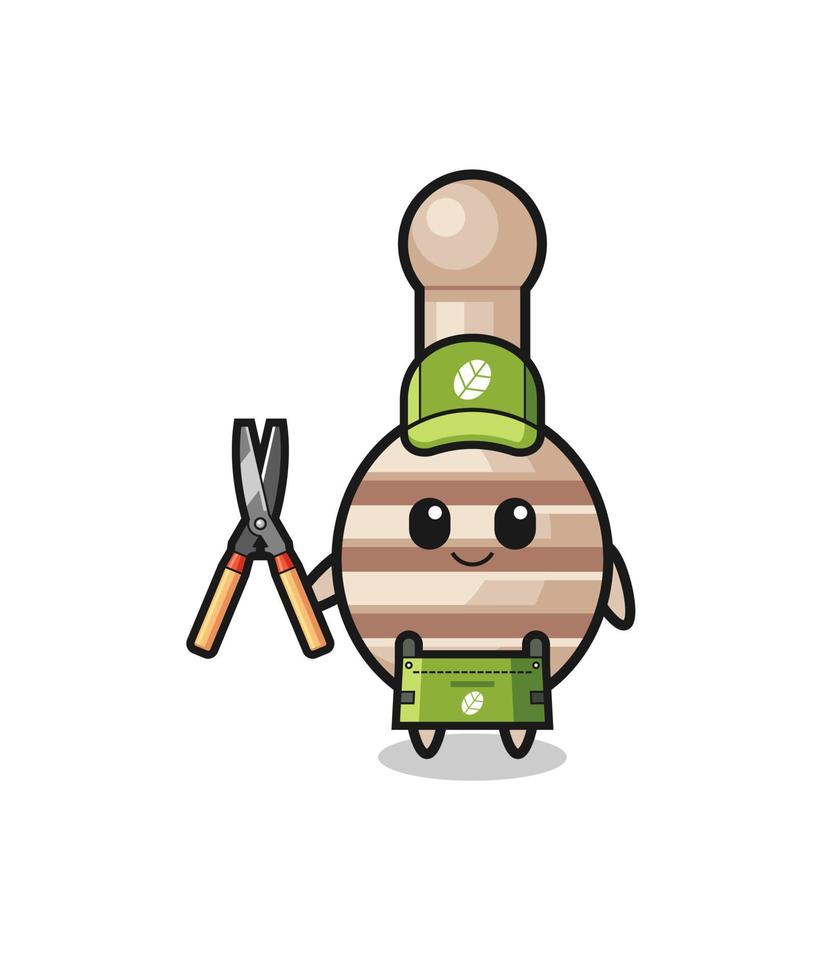 cute honey dipper as gardener mascot vector