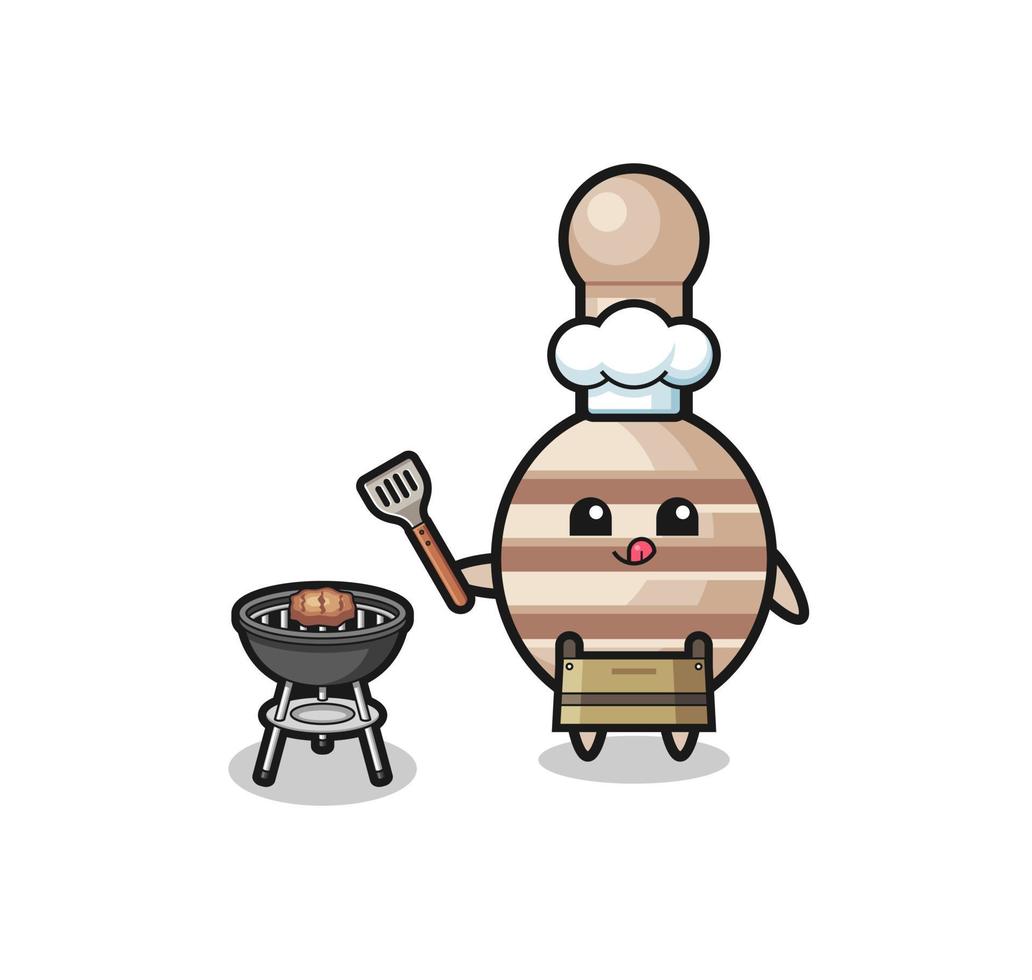 honey dipper barbeque chef with a grill vector