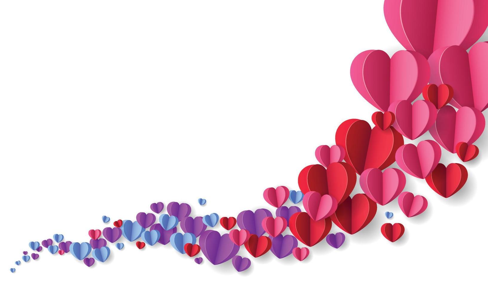 paper hearts on a white background vector