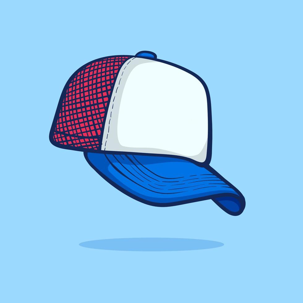 hand drawn cute baseball cap. flat style vector