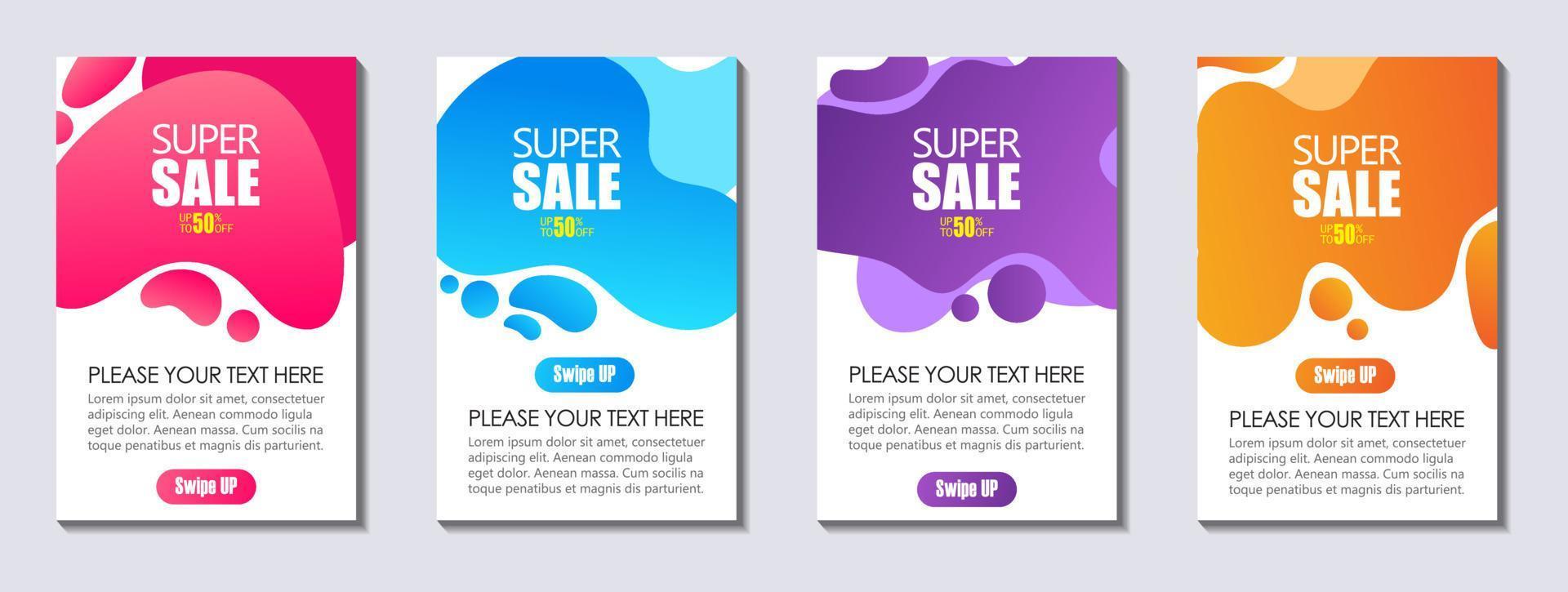 Modern Fluid For Super Sale Banners Design. Discount Banner Promotion Template. Super Sale Banner. Abstract fluid background. vector