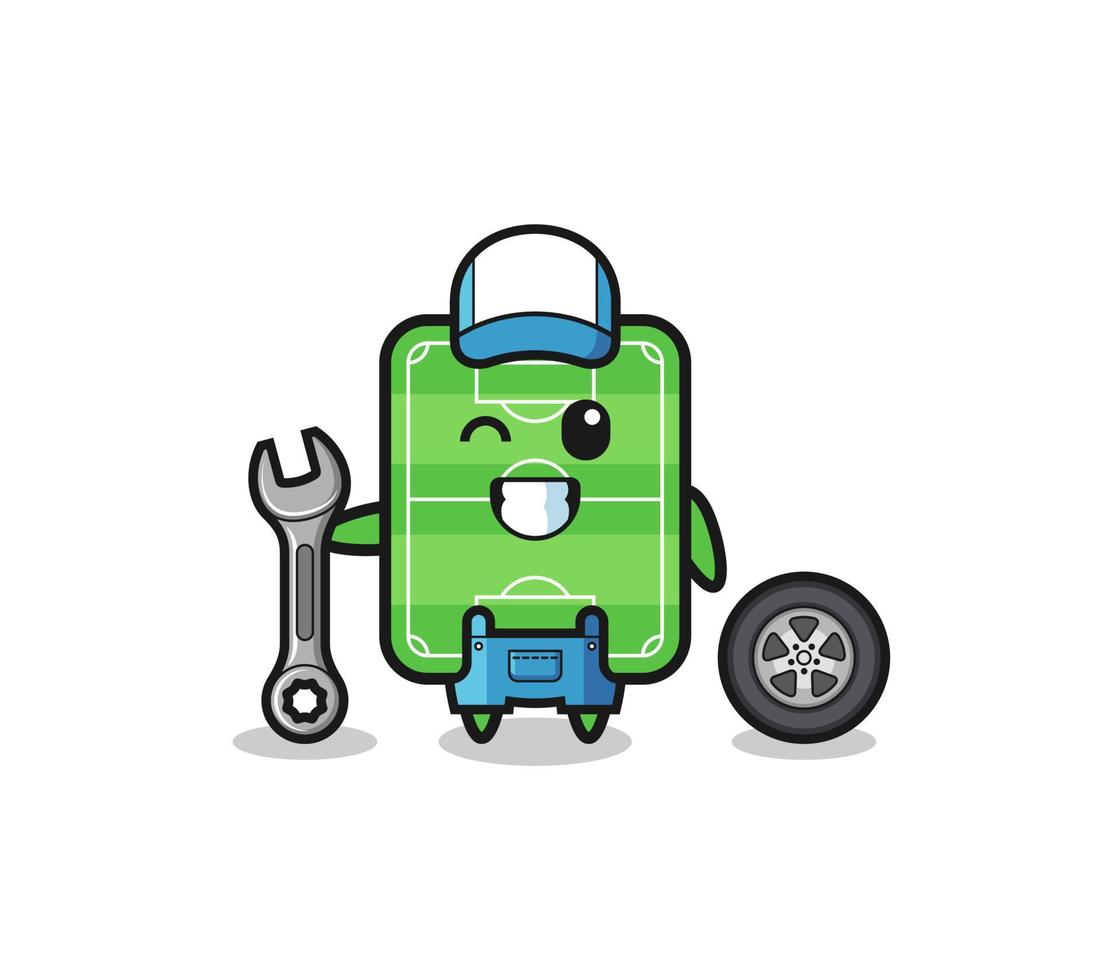 the football field character as a mechanic mascot vector