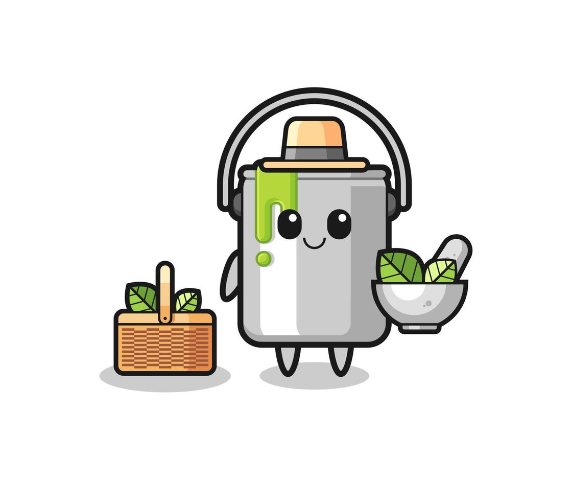 paint tin herbalist cute cartoon vector