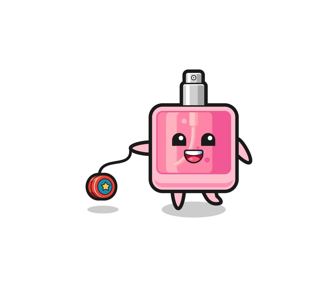 cartoon of cute perfume playing a yoyo vector