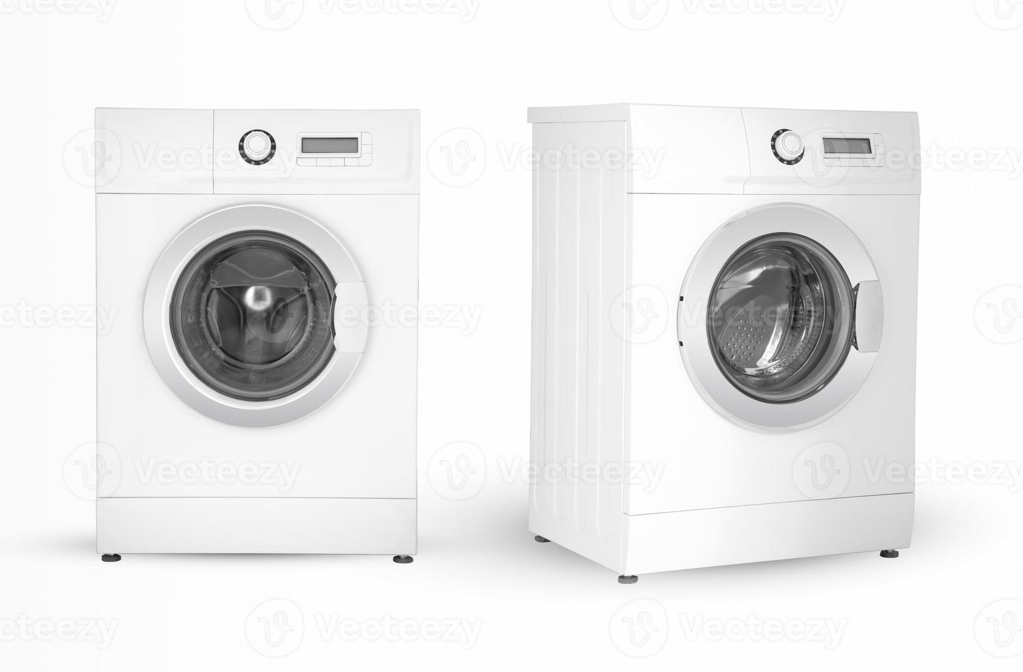 modern electric washing machine two positions on a white background photo