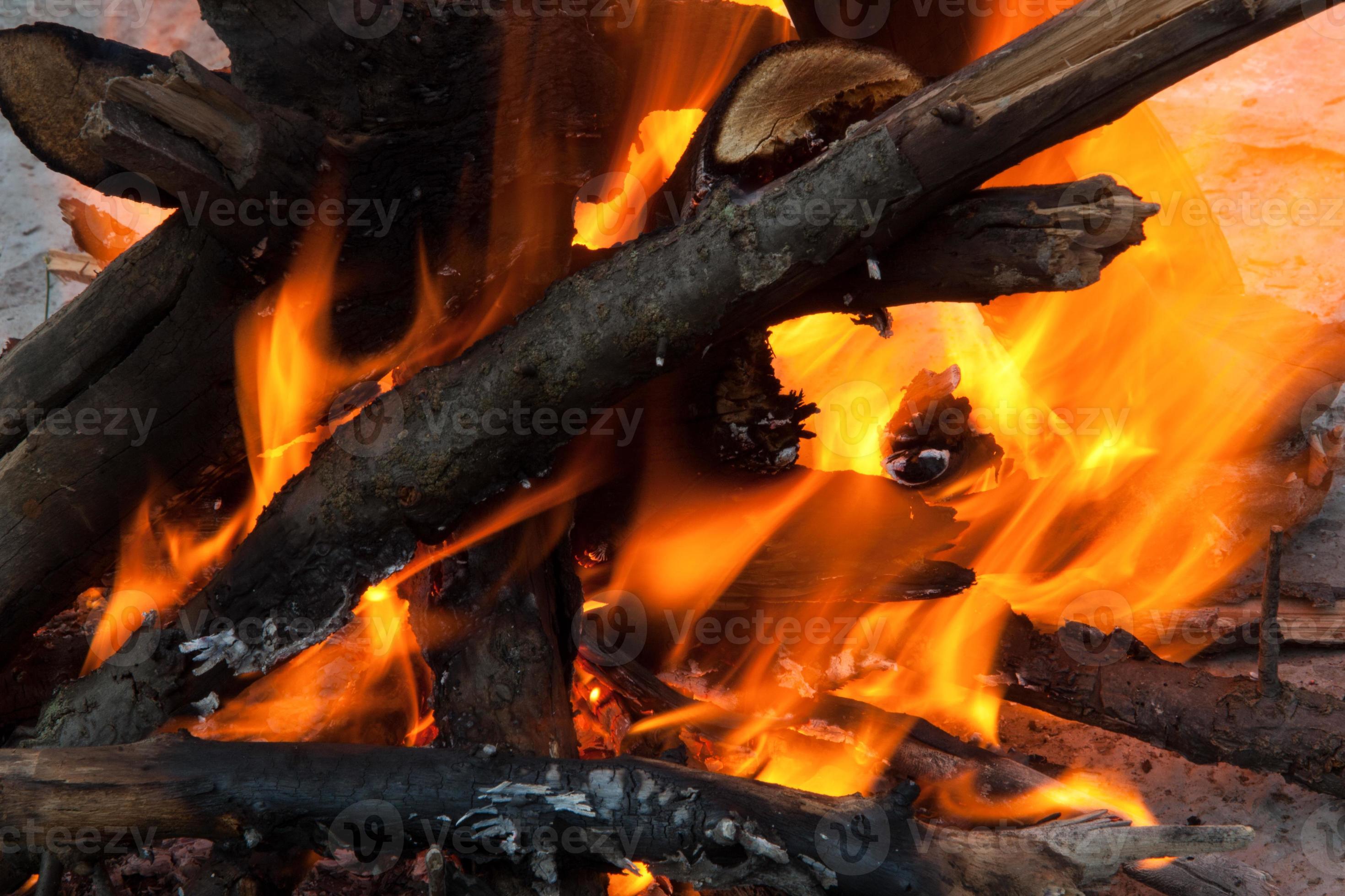 fire and burning tree branches close up 5399077 Stock Photo at Vecteezy