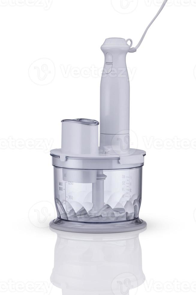 electric blender with the container on a white background. kitchen appliances photo