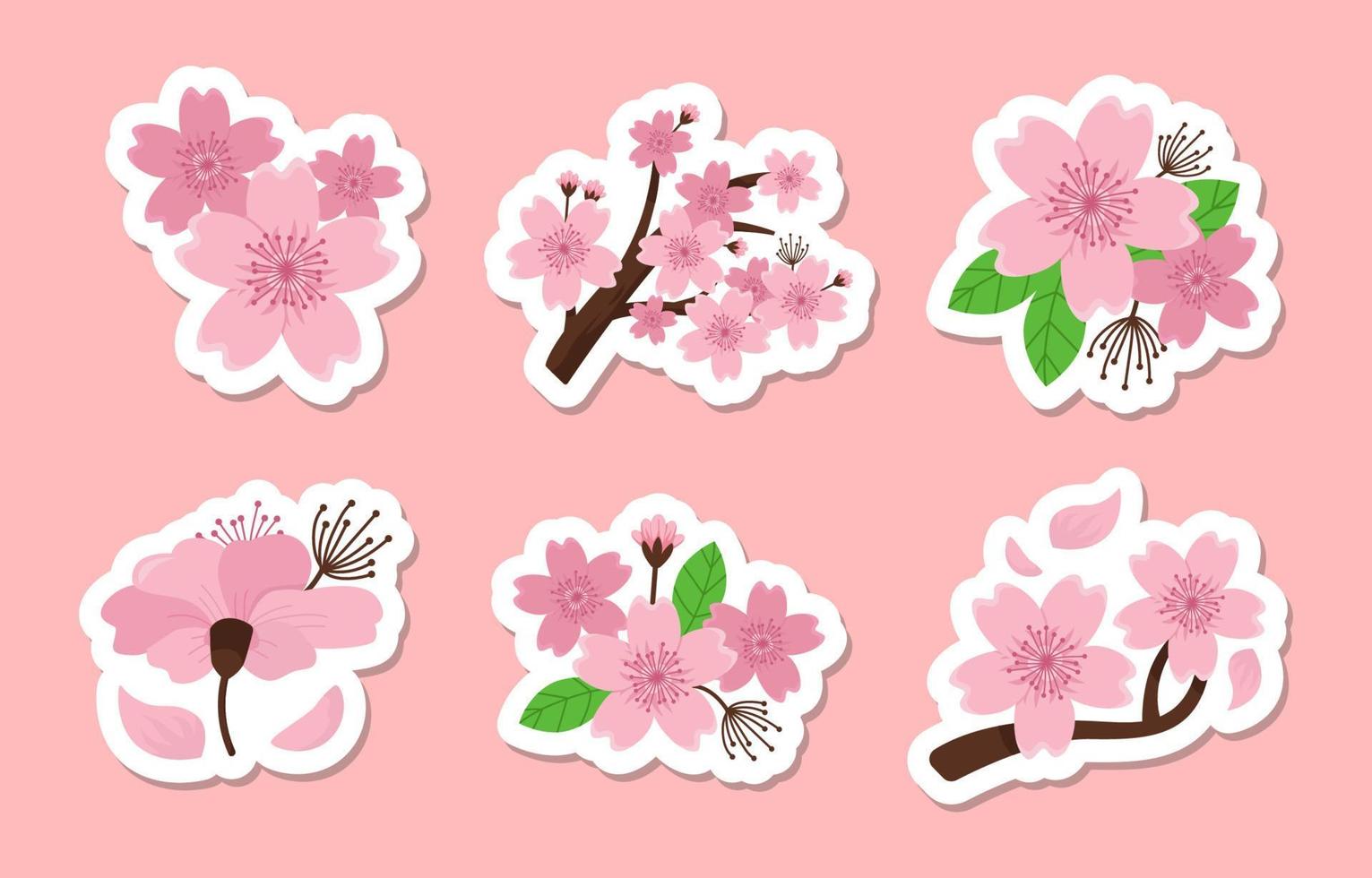 Cherry blossom glitter matte gloss Deco sticker |