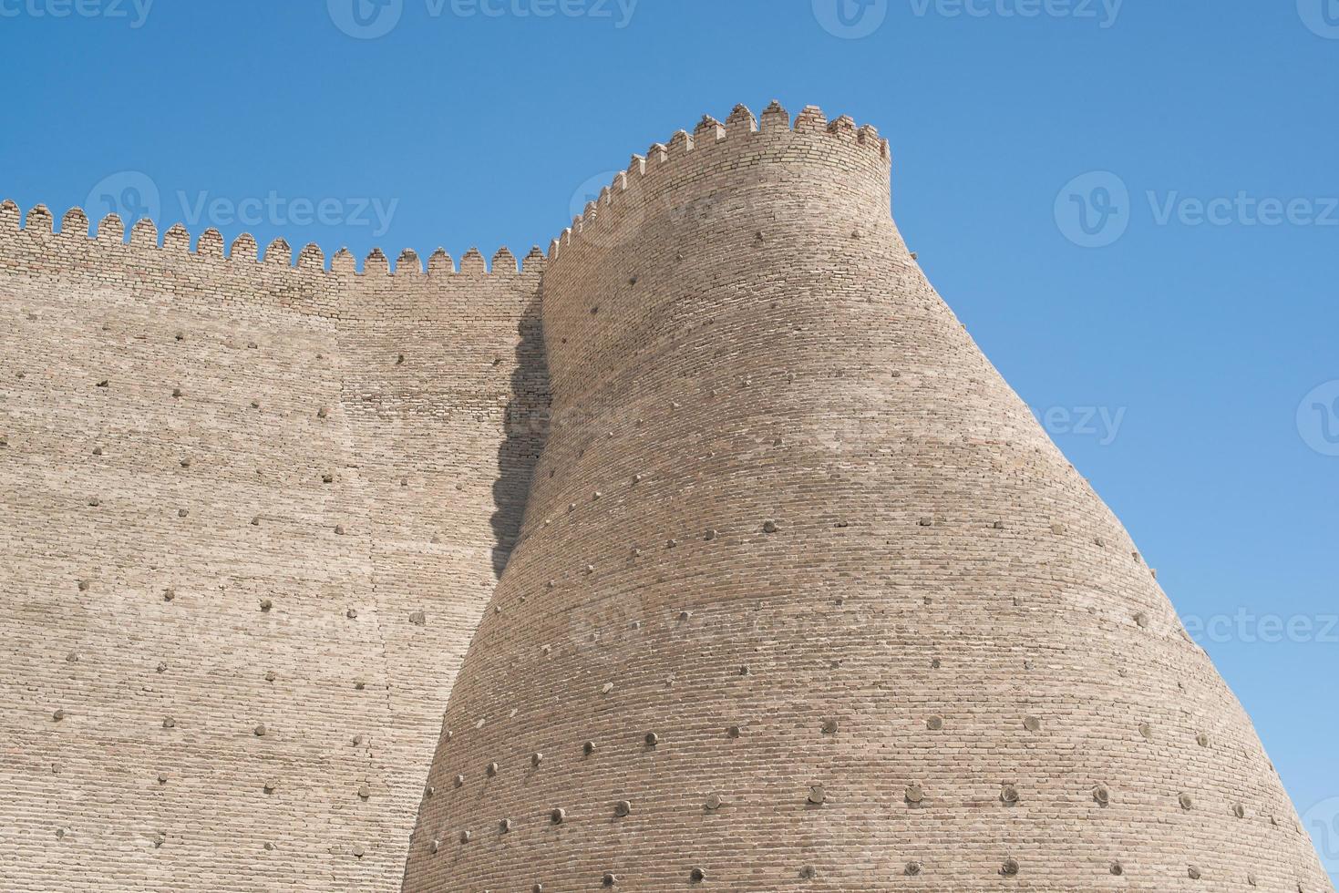 Historical walls of Ark fortress in Bukhara, Central Asia photo
