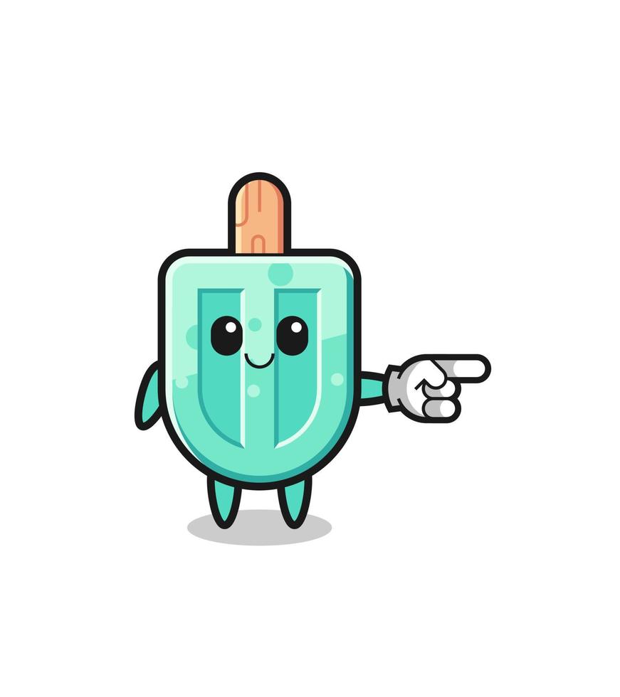 popsicles mascot with pointing right gesture vector
