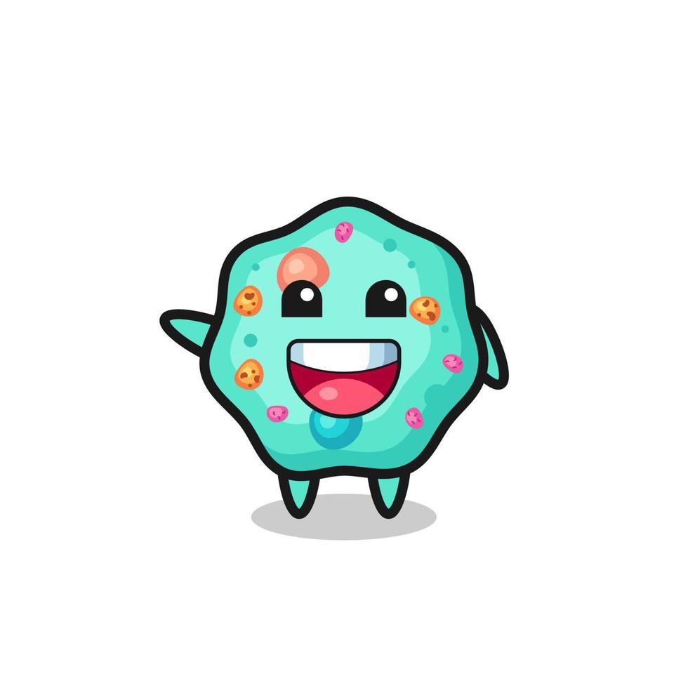 happy amoeba cute mascot character vector