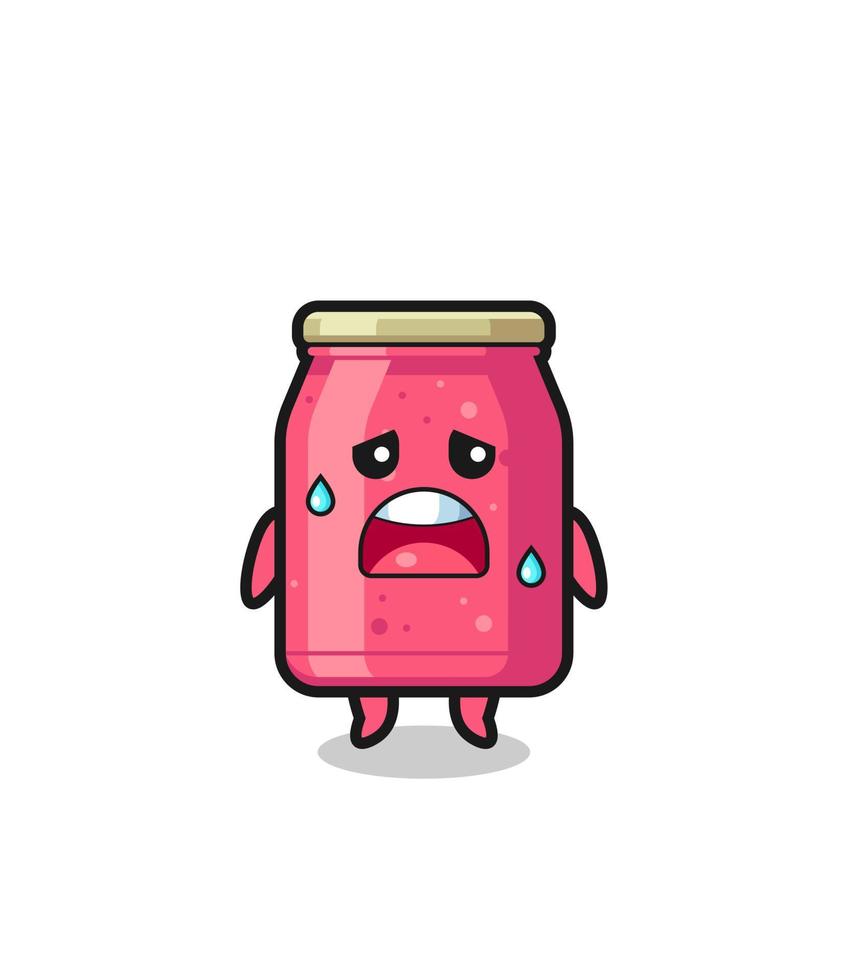 the fatigue cartoon of strawberry jam vector