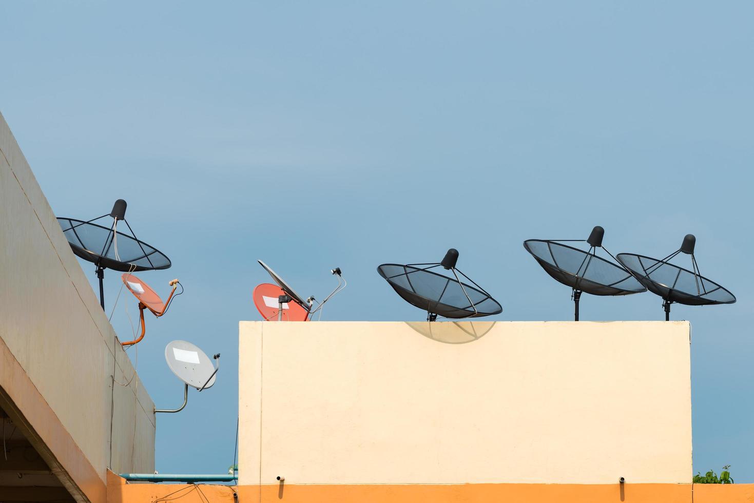 Satellite dishes on a residence photo