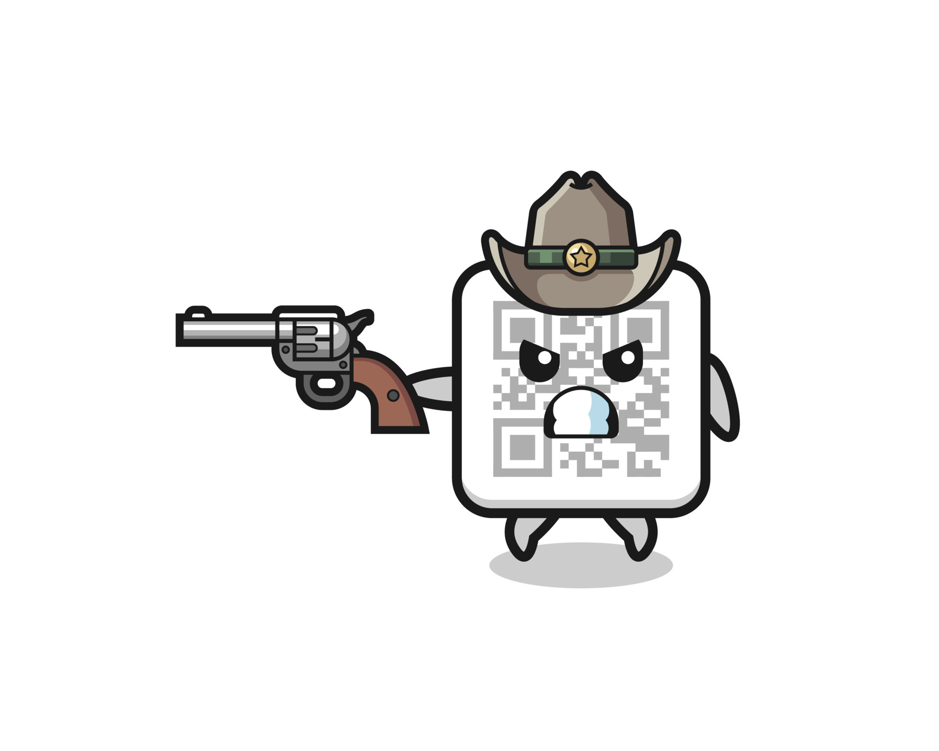 the qr code cowboy shooting with a gun 5399901 Vector Art at Vecteezy