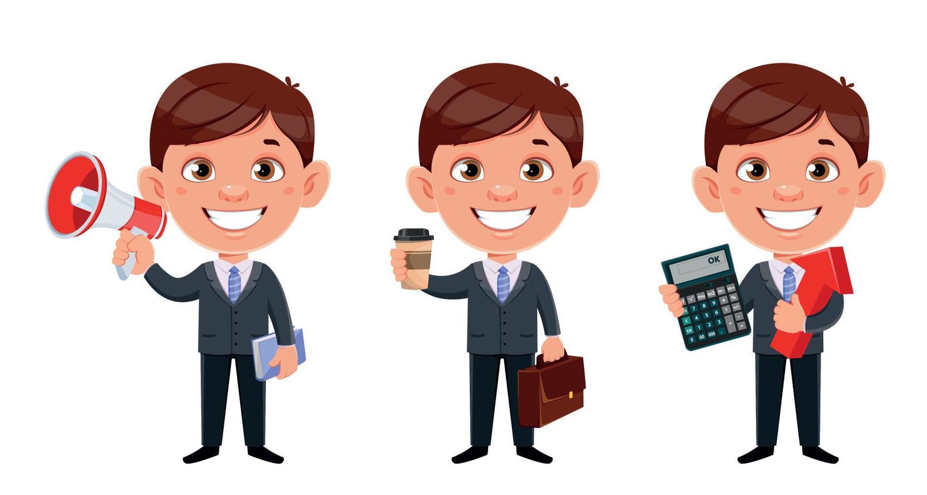 Handsome business man cartoon character vector