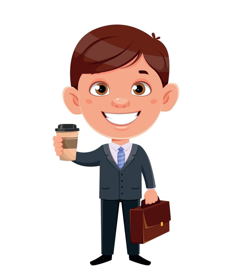 Handsome business man cartoon character vector