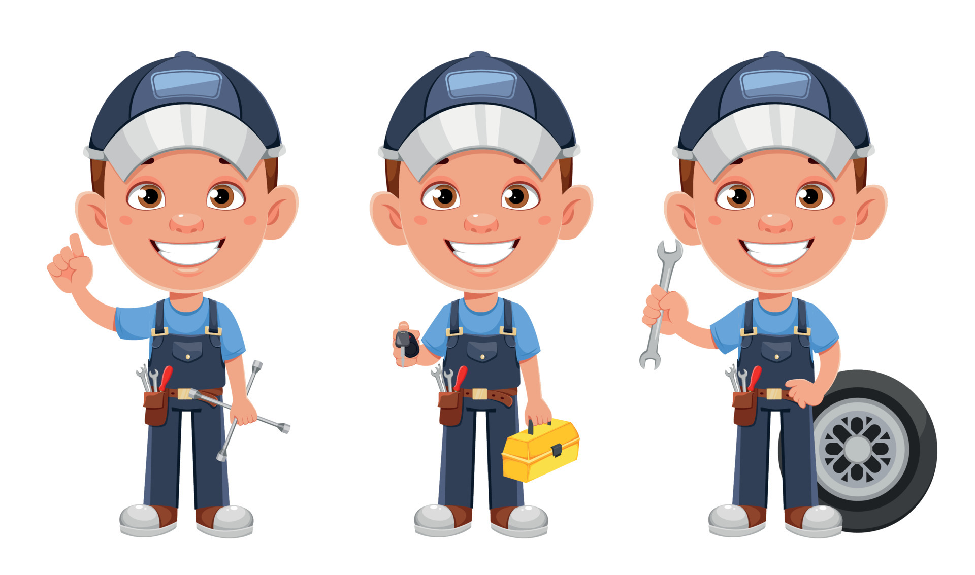 Auto mechanic cartoon character. 5399948 Vector Art at Vecteezy Auto mechanic cartoon character. 5399948 Vector Art at Vecteezy