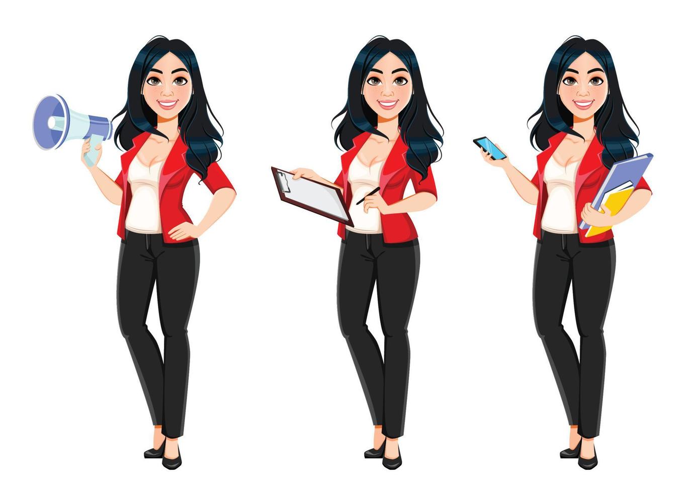 Business woman, manager, banker, successful girl vector