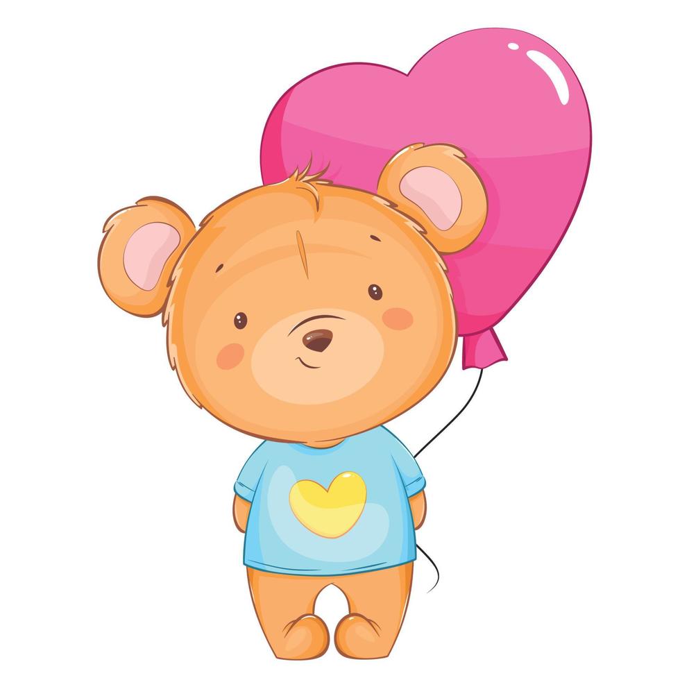 Happy Valentines day, funny bear vector