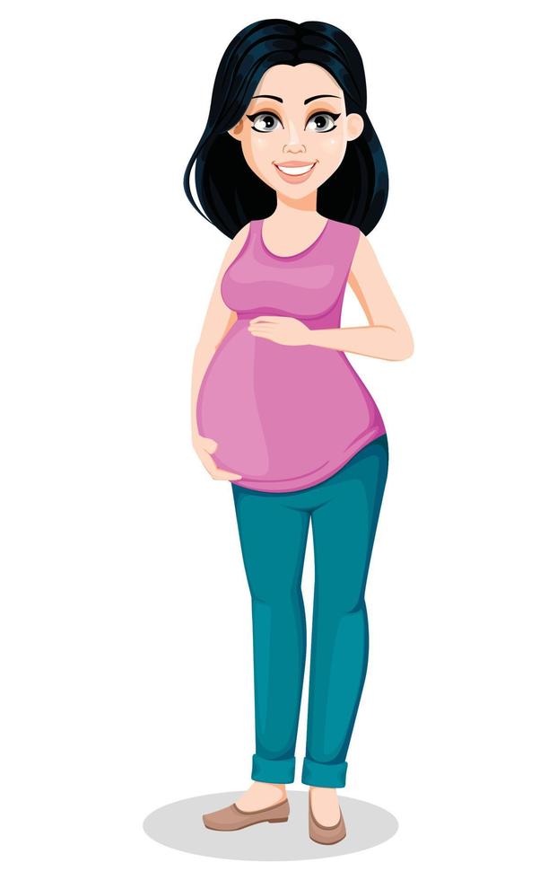 Pregnant woman. Beautiful lady vector