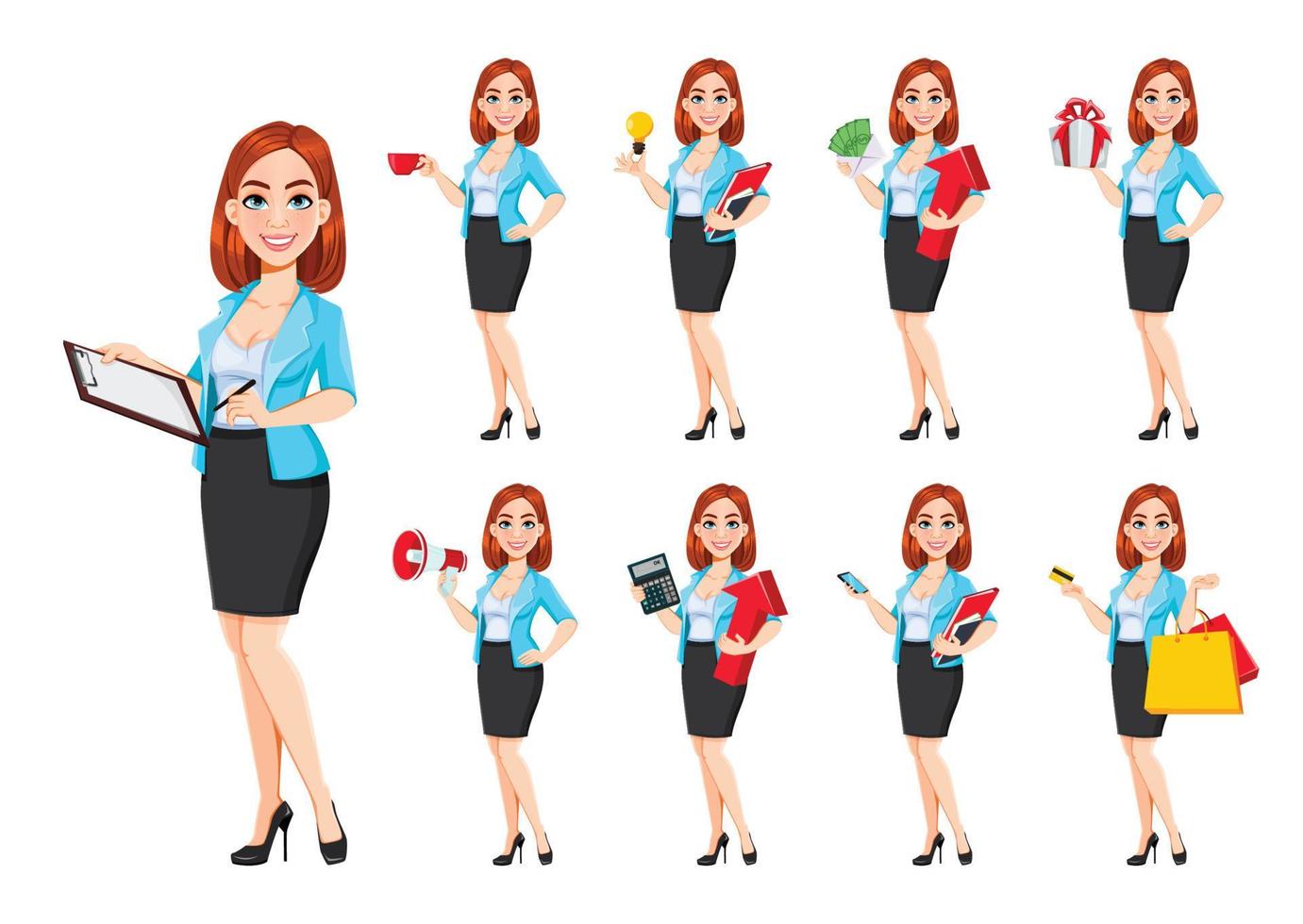 Concept of modern business woman vector