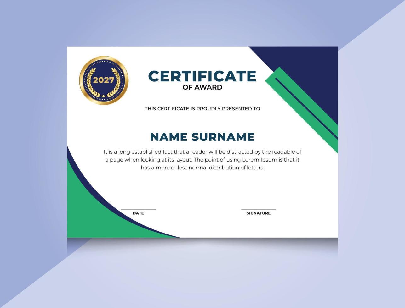 Creative Award Certificate Template Design 5400140 Vector Art at Vecteezy