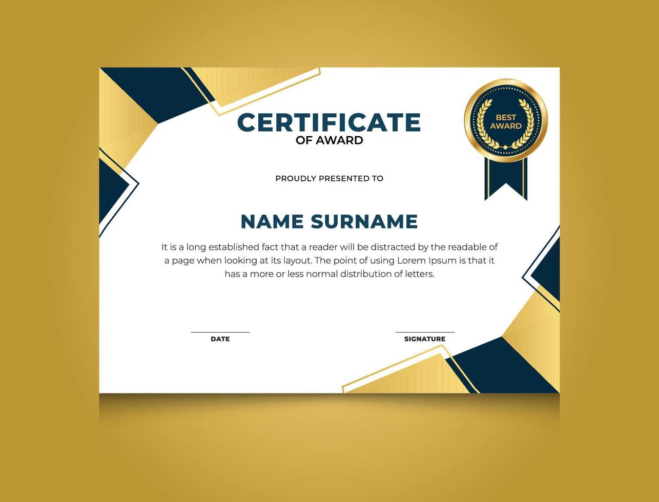 Creative Modern Abstract Certificate Template vector