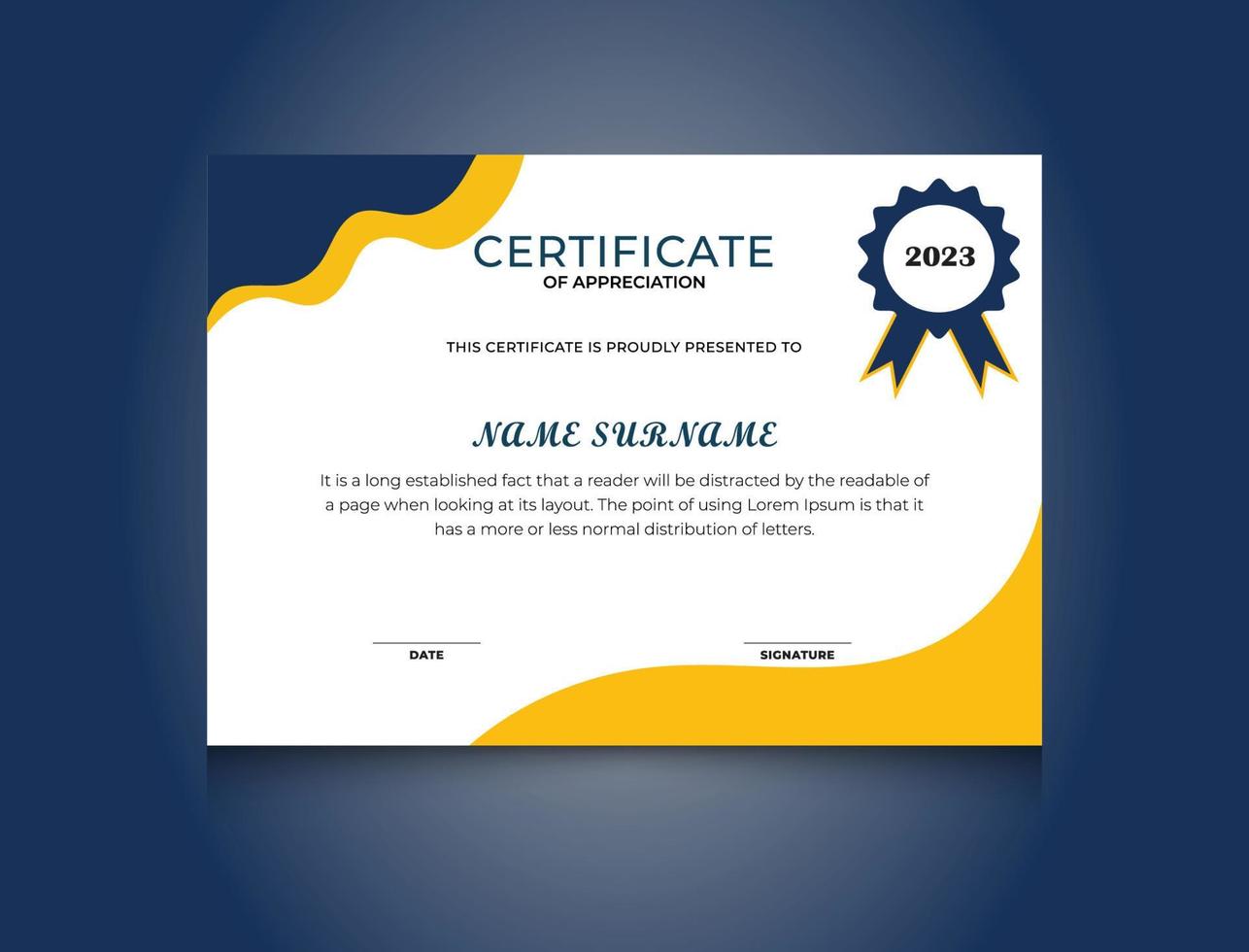 Simple Certificate Template Design Free Vector