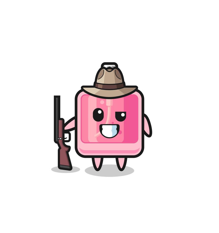 perfume hunter mascot holding a gun vector