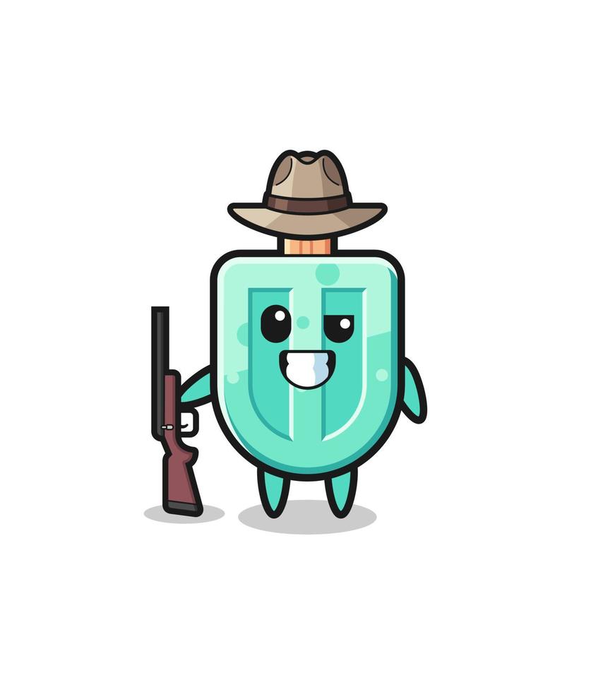 popsicles hunter mascot holding a gun vector