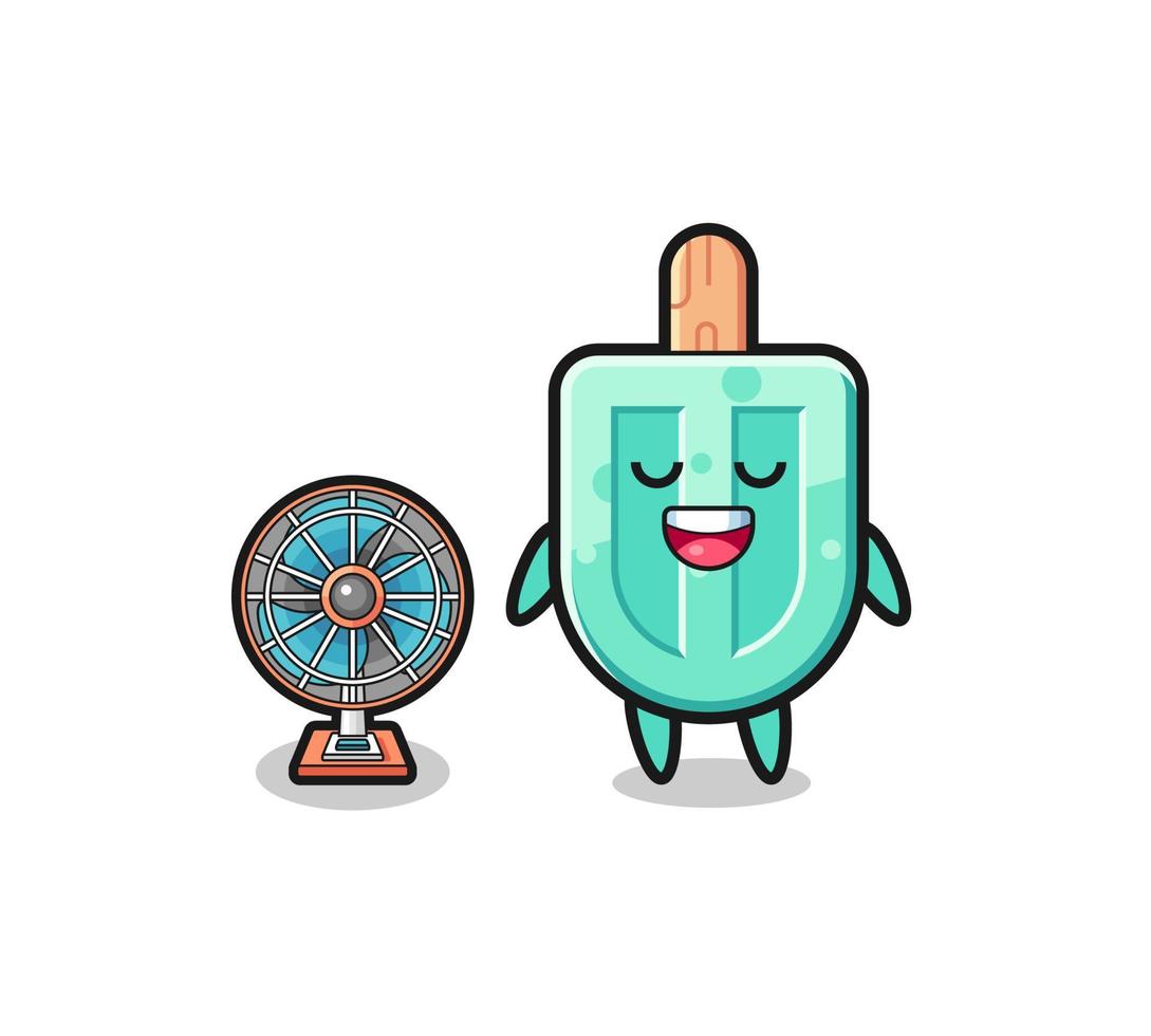 cute popsicles is standing in front of the fan vector