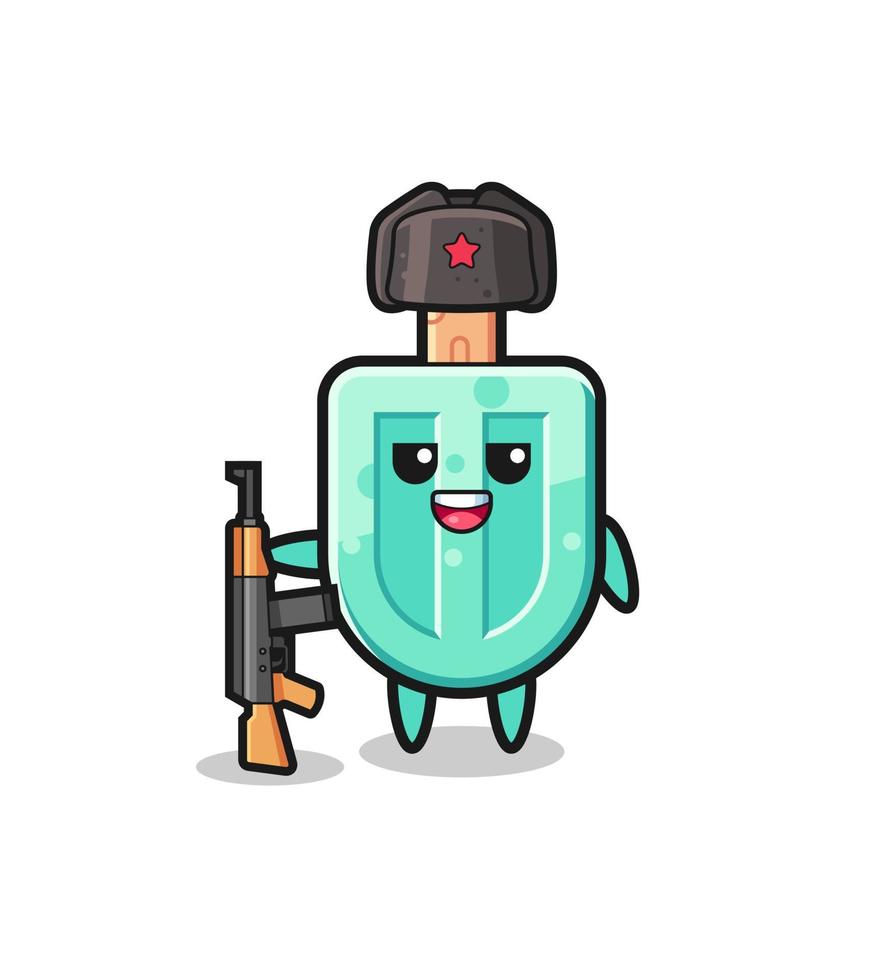 cute popsicles cartoon as Russian army vector