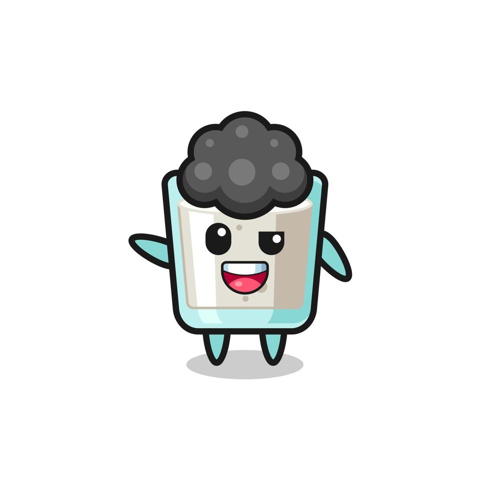 milk character as the afro boy vector